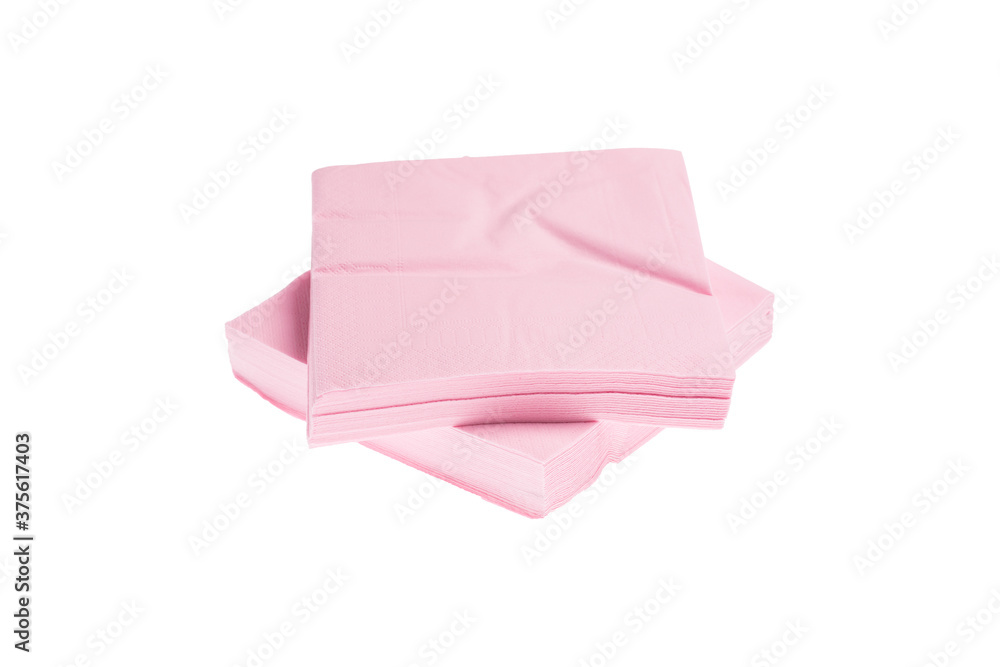Tovaglioli 2 veli rosa fotografati sfondo bianco