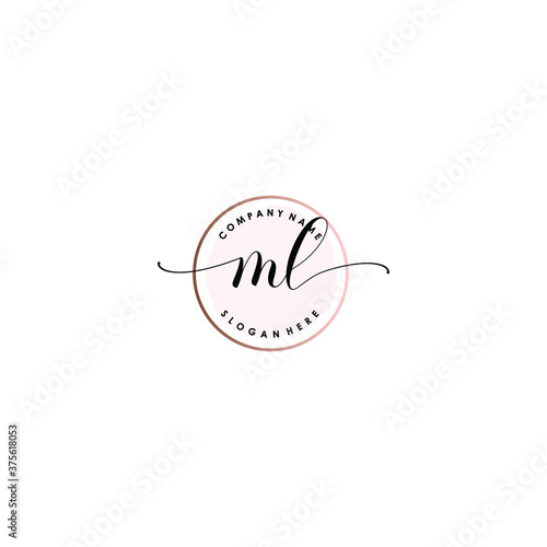 ML Initial handwriting logo template vector