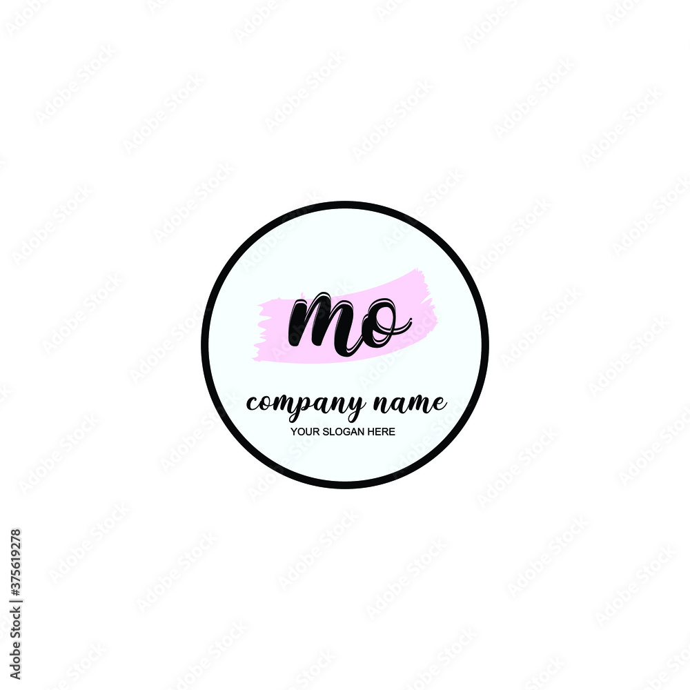 MO Initial handwriting logo template vector MO Initial handwriting logo template vector