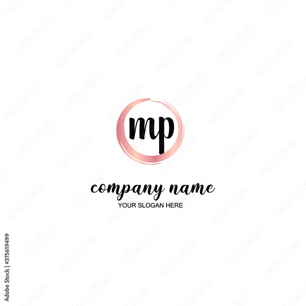 MP Initial handwriting logo template vector MP Initial handwriting logo template vector