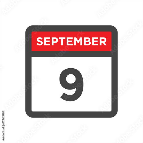 September 9 calendar icon with day and month