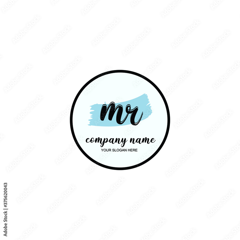 MR Initial handwriting logo template vector MR Initial handwriting logo template vector