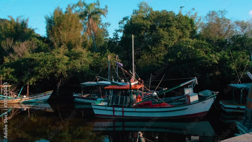fishing boats on the river fishing boats on the river