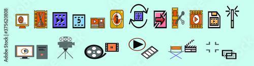 set of entertainment icon cartoon icon design template with various models. vector illustration