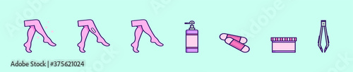 hair removal cartoon icon set. isolated vector illustration on blue background