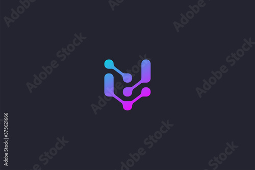 Technology Letter U Logo Abstract Whimsical Monogram