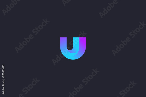 Technology Letter U Logo Abstract Whimsical Monogram