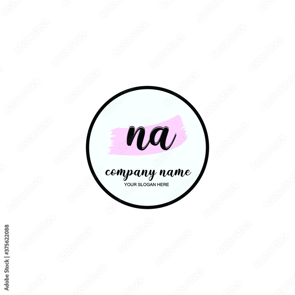 NA Initial handwriting logo template vector NA Initial handwriting logo template vector