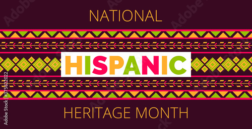 National Hispanic Heritage Month celebrated from 15 September to 15 October USA. Latino American poncho ornament vector for greeting card, banne