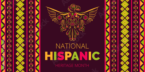 National Hispanic Heritage Month celebrated from 15 September to 15 October USA. Latino American poncho ornament vector for greeting card, banne