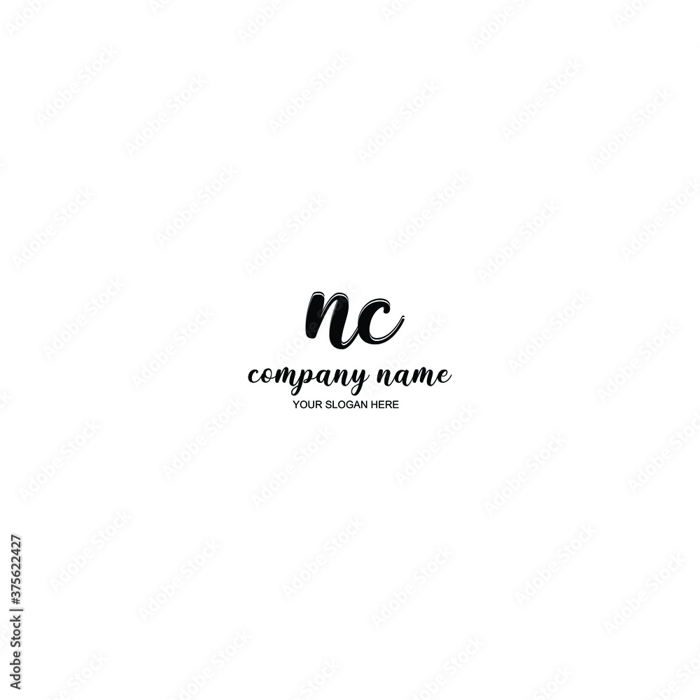 NC Initial handwriting logo template vector NC Initial handwriting logo template vector
