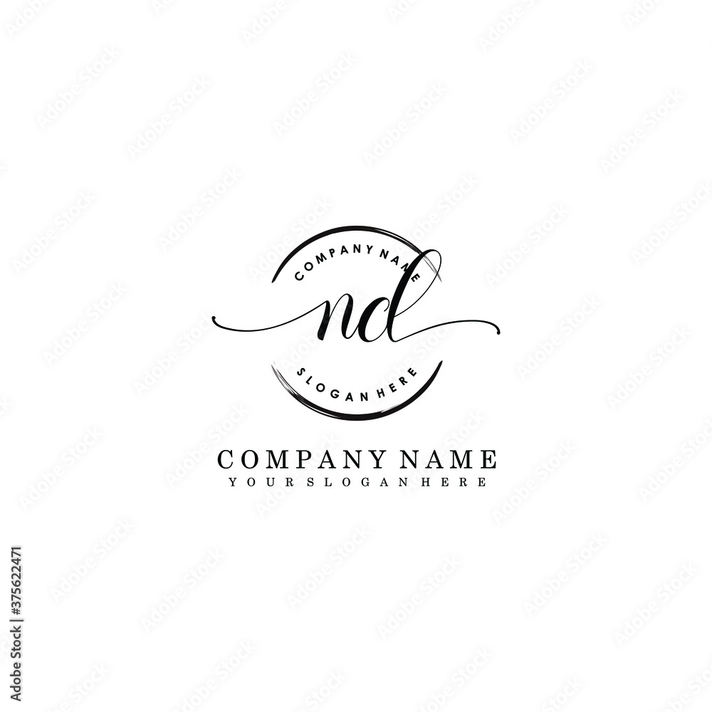 ND Initial handwriting logo template vector ND Initial handwriting logo template vector