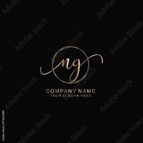 NG Initial handwriting logo template vector