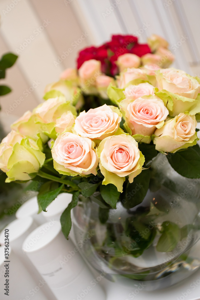 Pink bouquet of roses. Pink bouquet of roses.