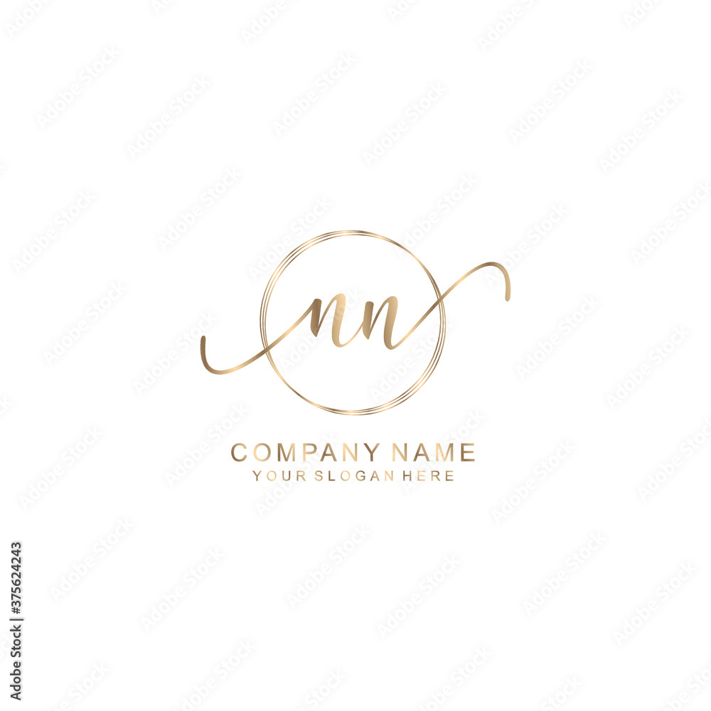 NN Initial handwriting logo template vector NN Initial handwriting logo template vector