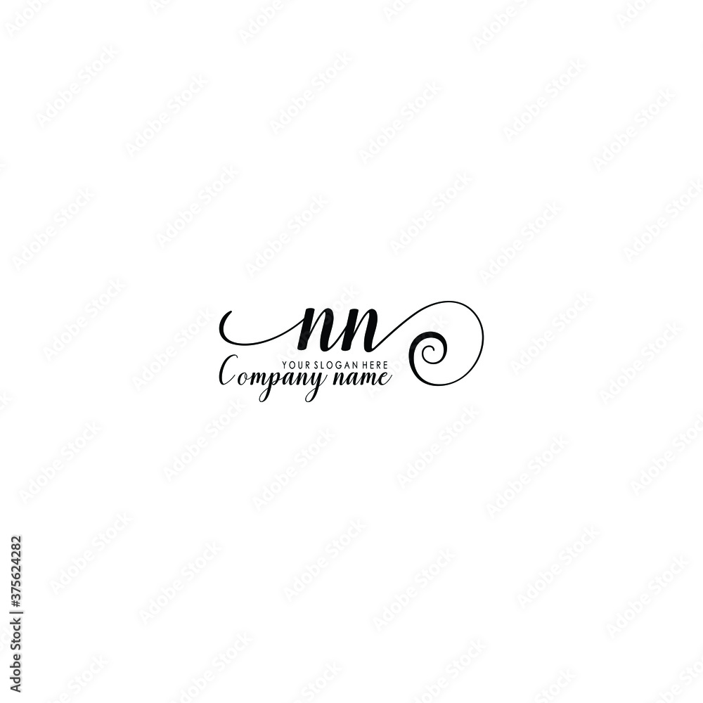 NN Initial handwriting logo template vector NN Initial handwriting logo template vector