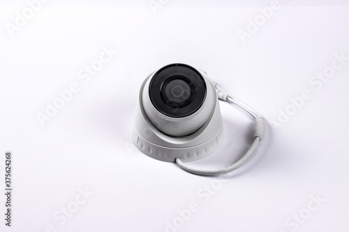 White security camera on a white background.