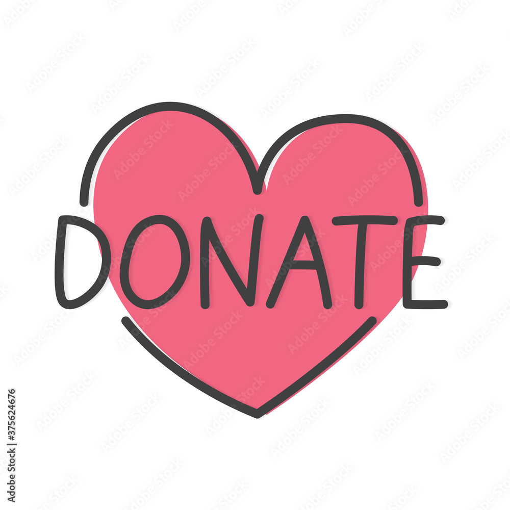 donate word and heart concept- vector illustration donate word and heart concept- vector illustration