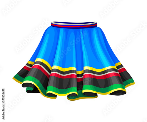Ecuadorian Female Flared Skirt as Country Attribute Vector Illustration