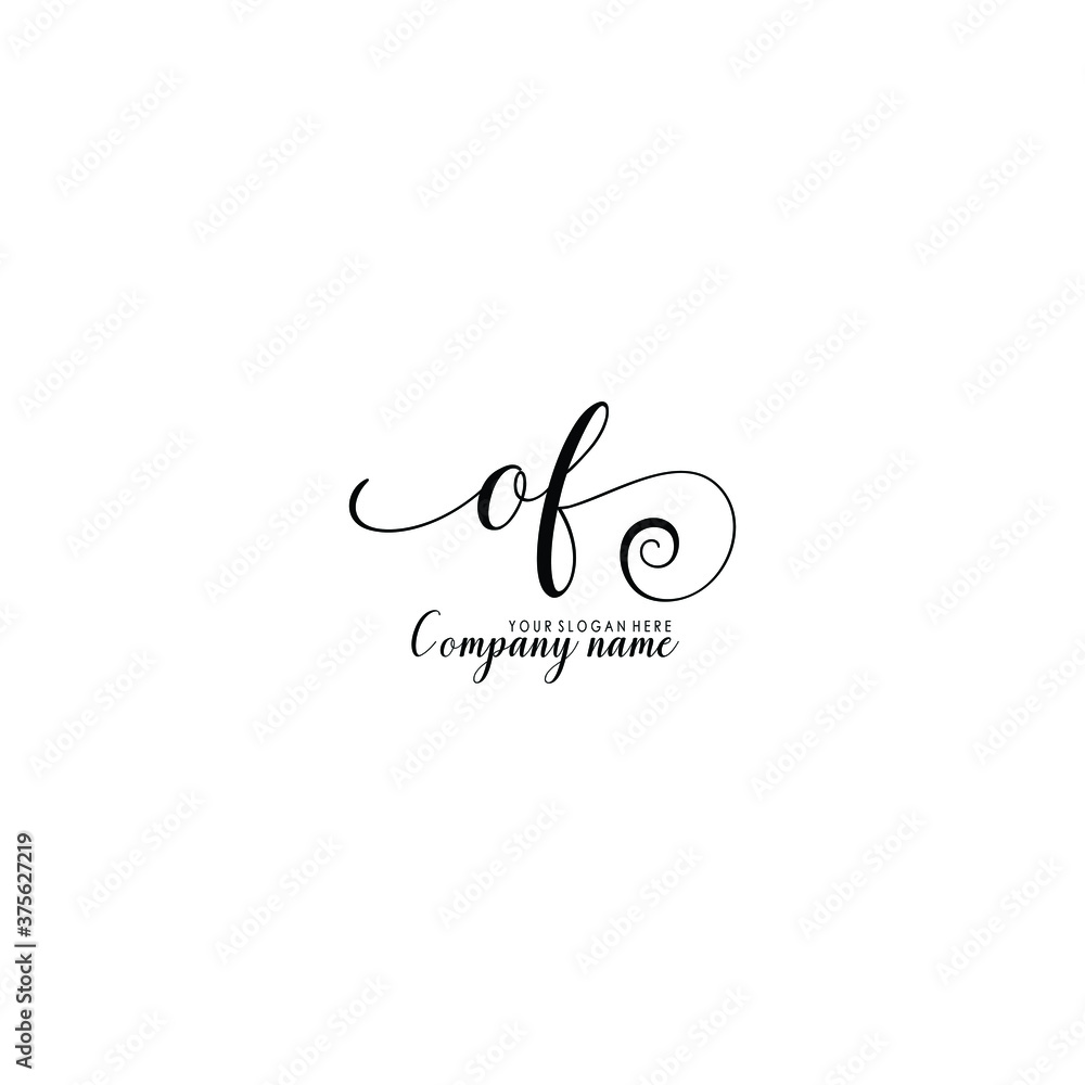 OF Initial handwriting logo template vector OF Initial handwriting logo template vector