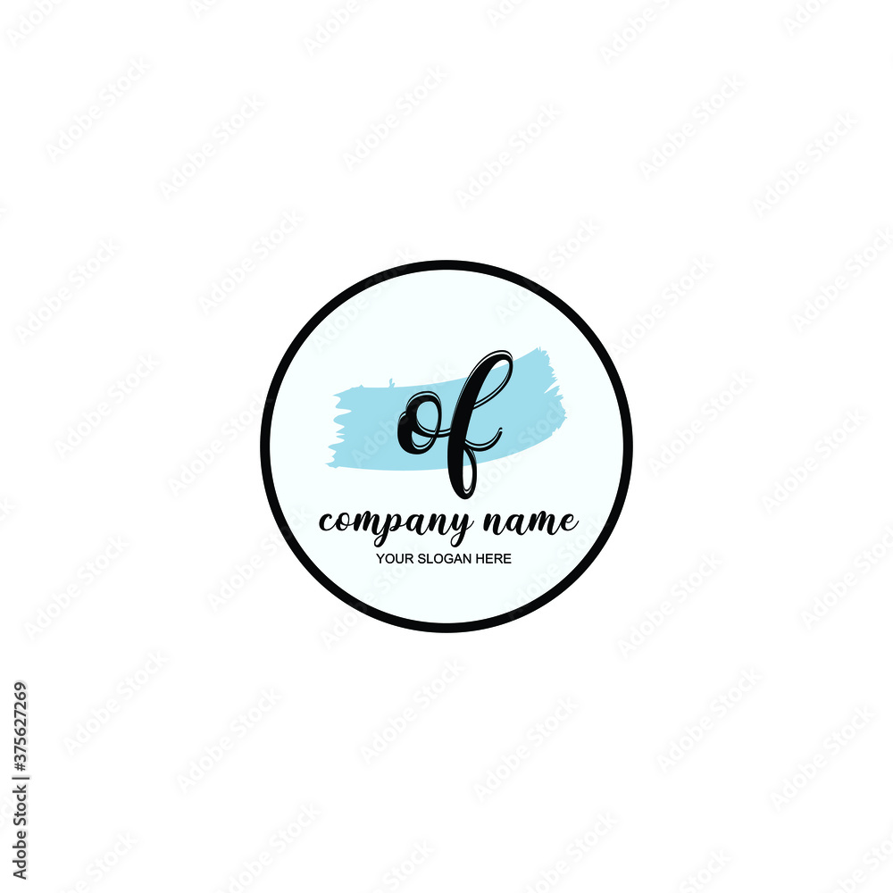 OF Initial handwriting logo template vector OF Initial handwriting logo template vector