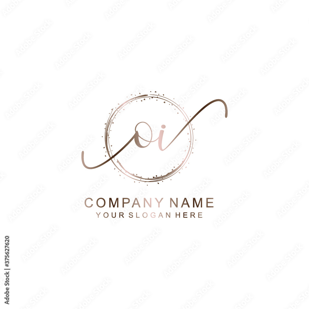 OI Initial handwriting logo template vector OI Initial handwriting logo template vector
