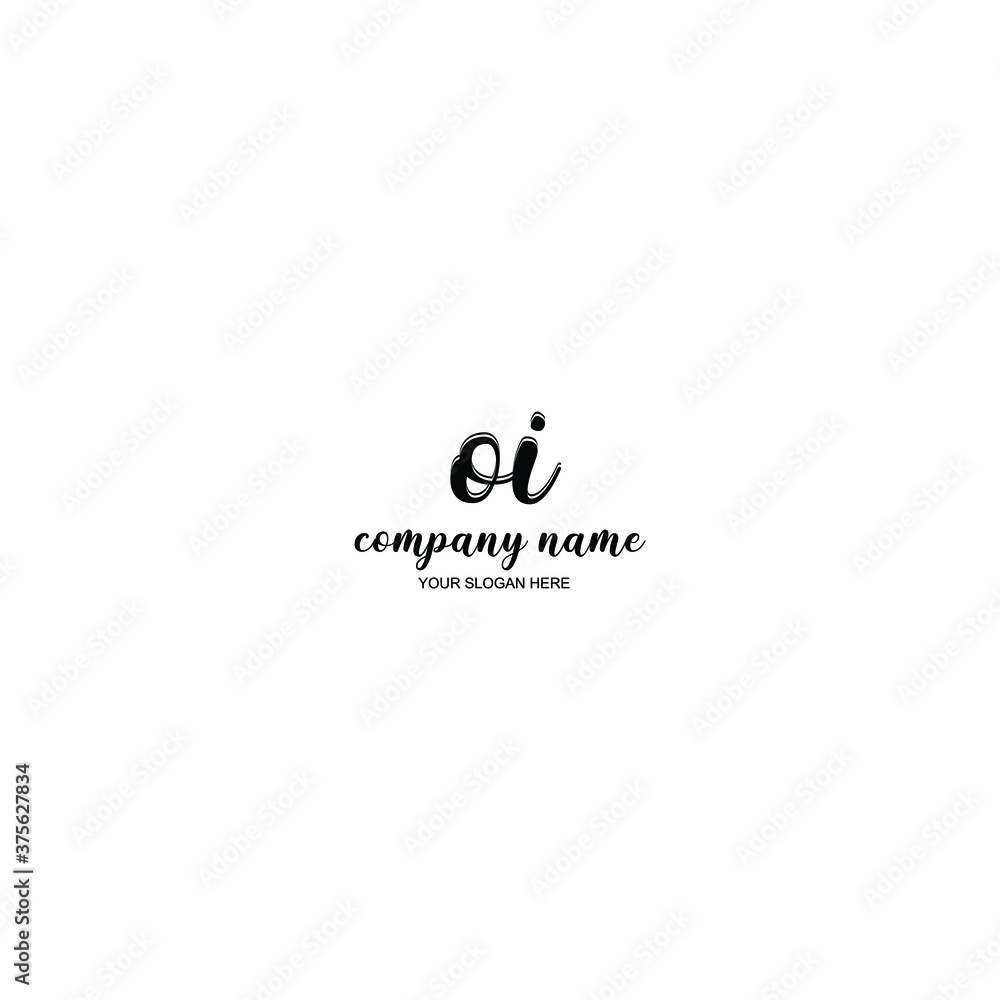 OI Initial handwriting logo template vector OI Initial handwriting logo template vector