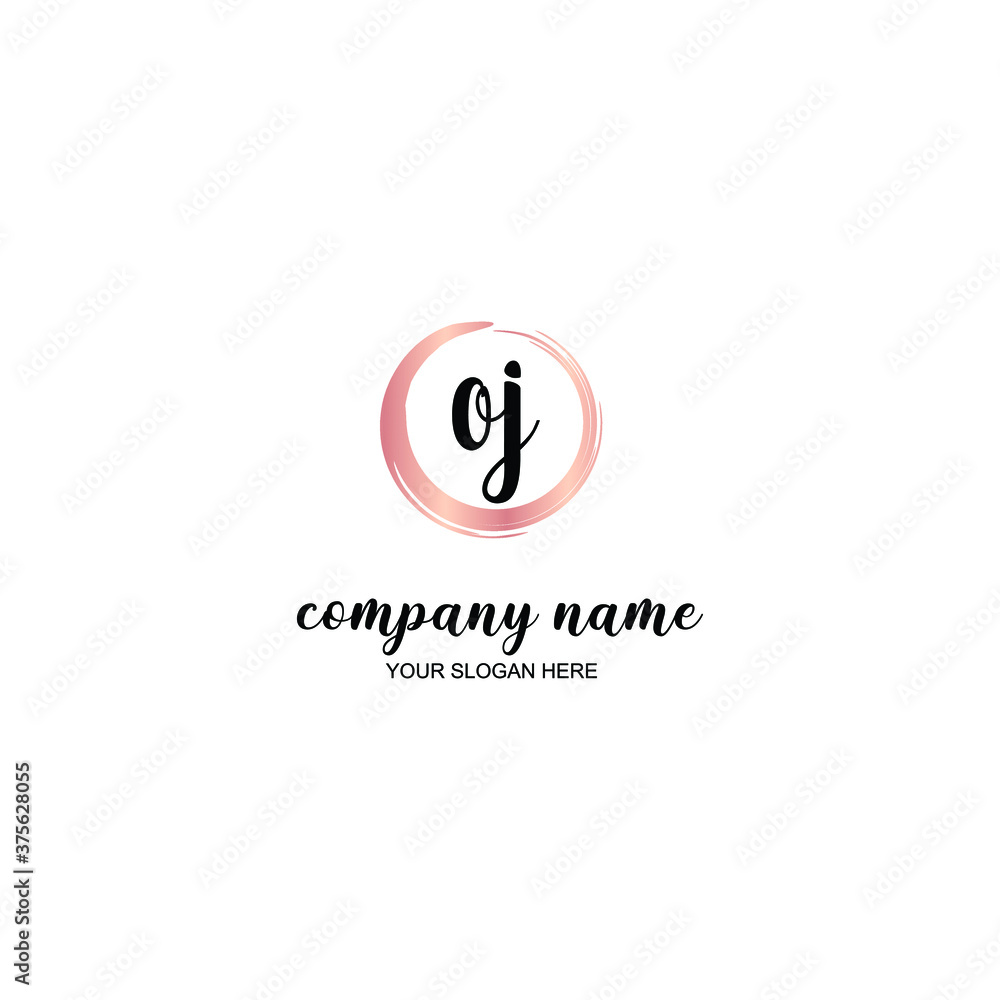 OJ Initial handwriting logo template vector OJ Initial handwriting logo template vector