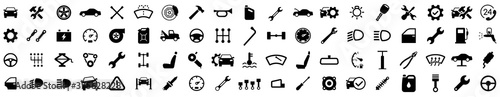 Car service icons set. Car repair. Garage icons collection. Vector