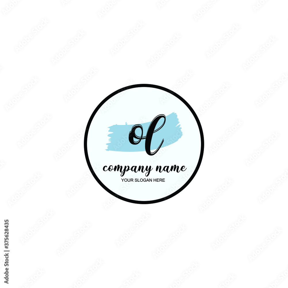 OL Initial handwriting logo template vector OL Initial handwriting logo template vector