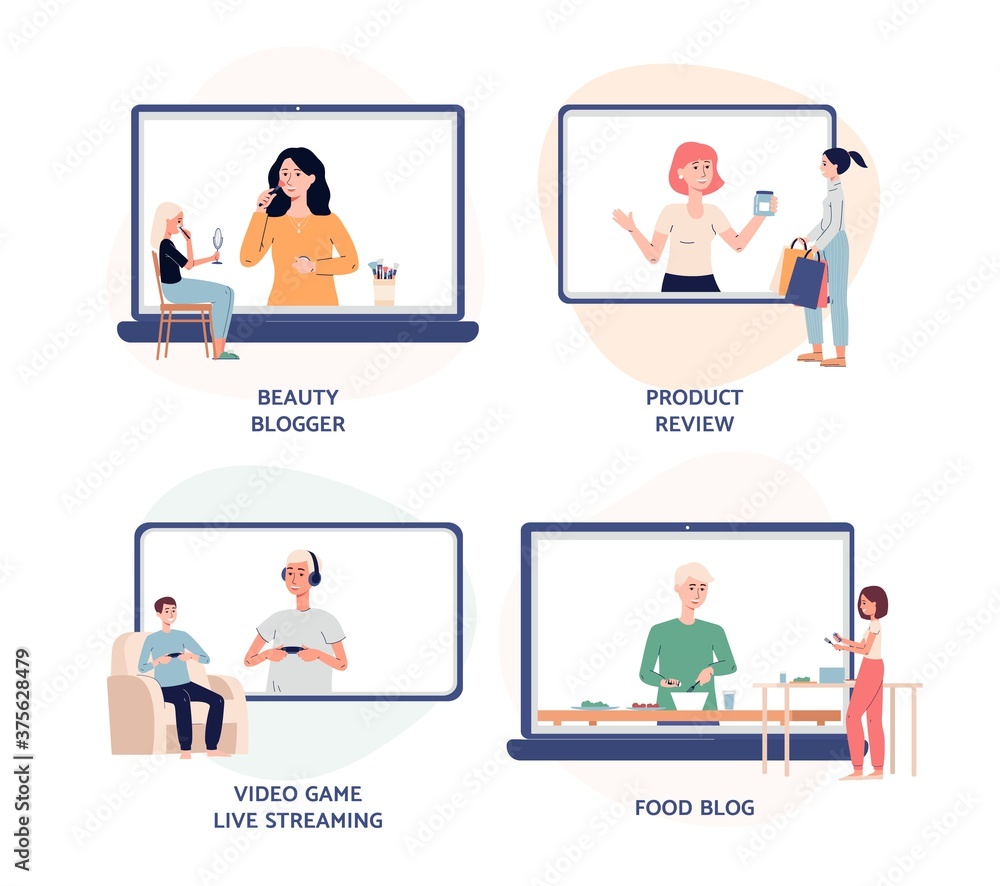 Set symbols for video tutorials, flat vector vector illustration isolated. Set symbols for video tutorials, flat vector vector illustration isolated.