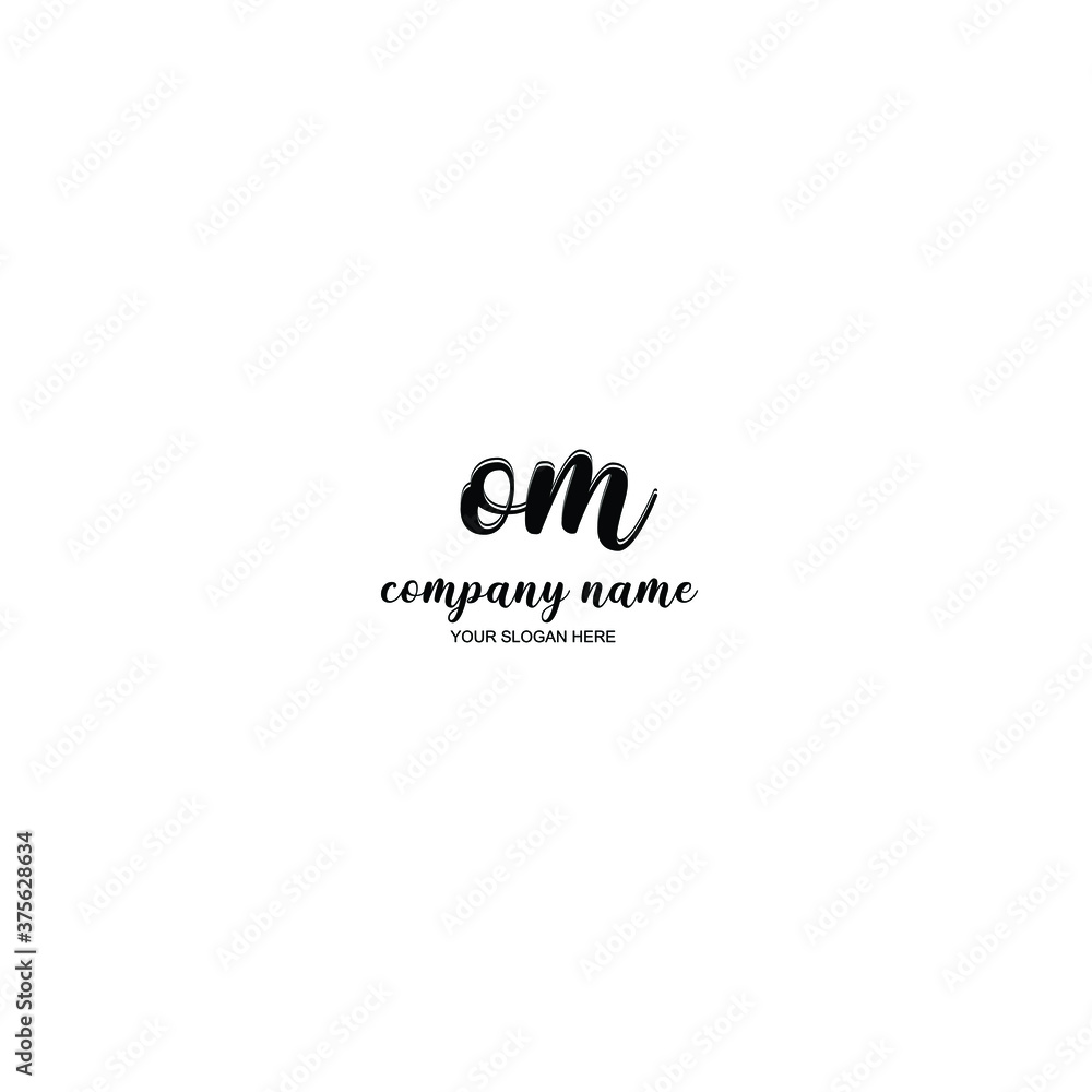 OM Initial handwriting logo template vector OM Initial handwriting logo template vector