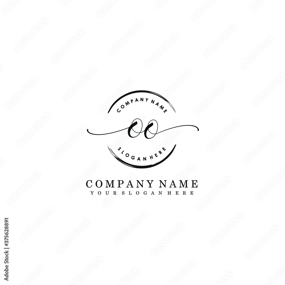 OO Initial handwriting logo template vector OO Initial handwriting logo template vector