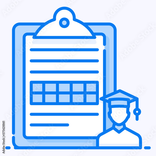 
Icon of student visa in flat style vector, education visa
