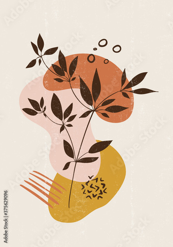 Botanical print boho minimalist printable wall art