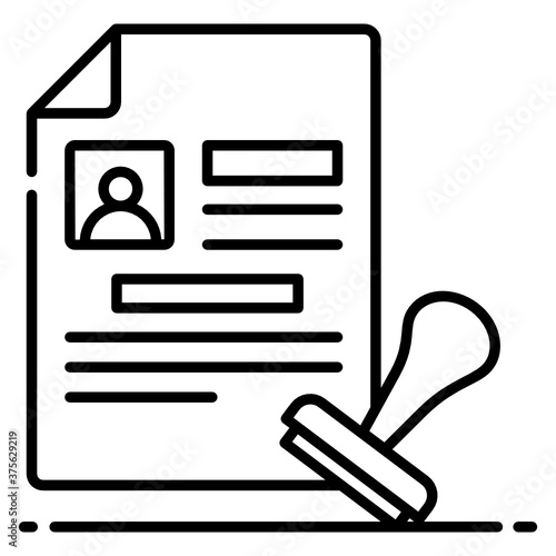 
A permit to enter and leave a country, visa icon design 
