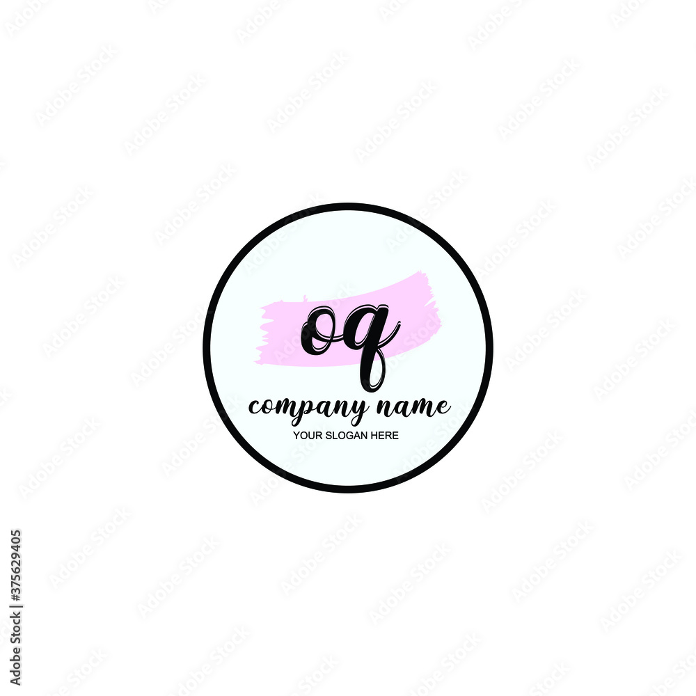 OQ Initial handwriting logo template vector OQ Initial handwriting logo template vector