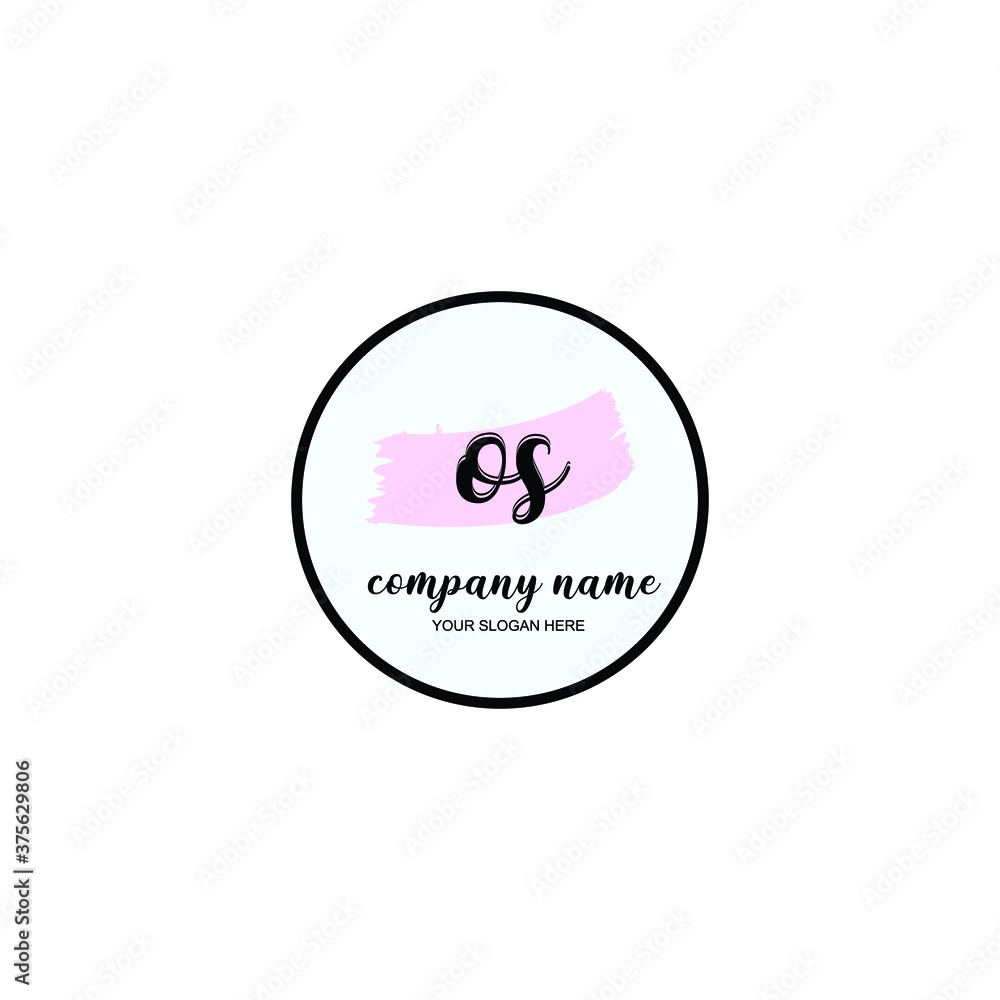 OS Initial handwriting logo template vector OS Initial handwriting logo template vector