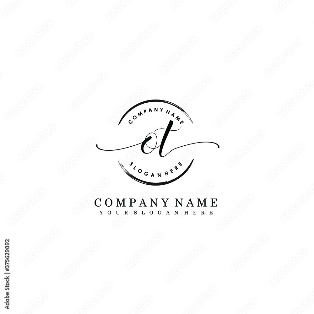 OT Initial handwriting logo template vector OT Initial handwriting logo template vector