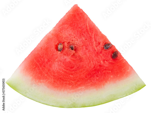 Slice of watermelon isolated on white background. Clipping Path