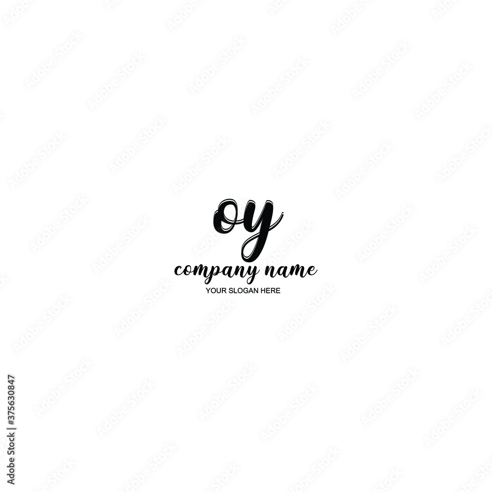 OY Initial handwriting logo template vector OY Initial handwriting logo template vector