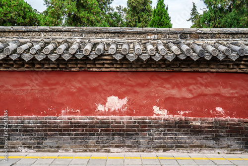 Photography Red courtyard wall of Chinese classical palace