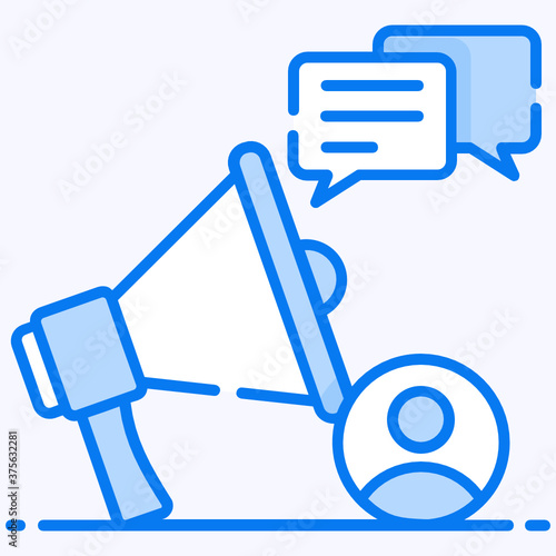 
Announcement icon design, loud hailer in editable style 
