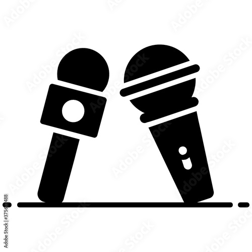 
Media partners icon design, editable vector of media mics 
