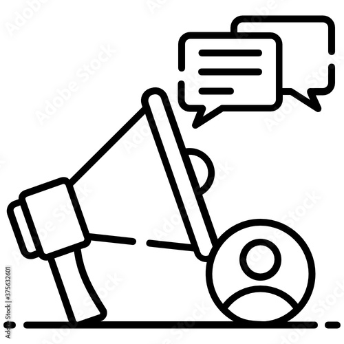 
Announcement icon design, loud hailer in editable style 
