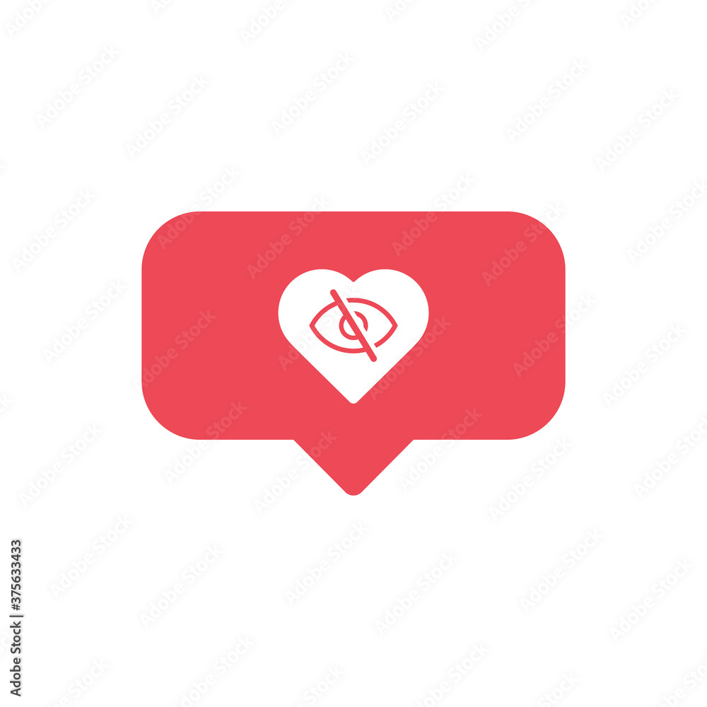 Social media hide like icon notification symbol modern simple vector icon Social media hide like icon notification symbol modern simple vector icon