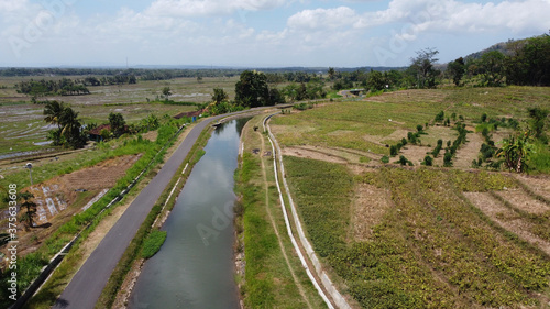 rice field irrigation channel in Nanggulan Kulon Progo