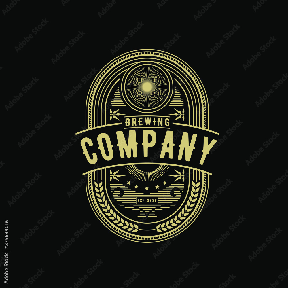 Fototapeta premium Vintage Clean Brewing Label Vector