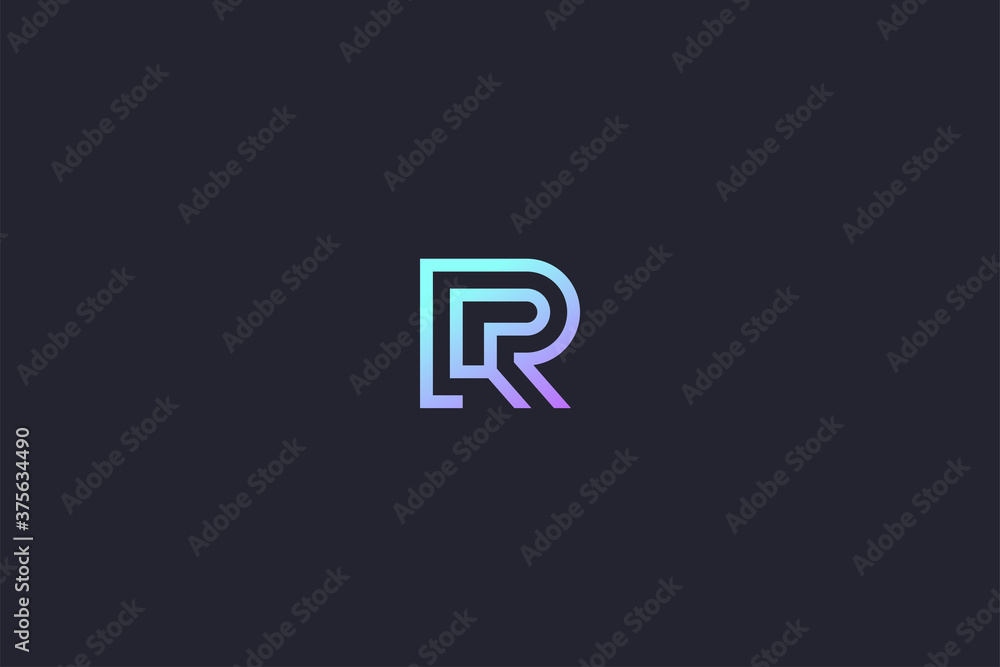 Fototapeta premium Technology Letter R Logo Abstract Whimsical Monogram