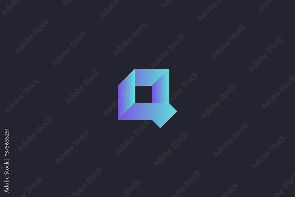 Technology Letter Q Logo Abstract Whimsical Monogram Technology Letter Q Logo Abstract Whimsical Monogram
